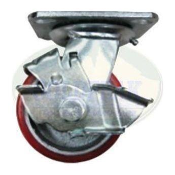 Butterfly #720 Swivel Polyurethane Caster with Brake - Goldpeak Tools PH Butterfly Main image