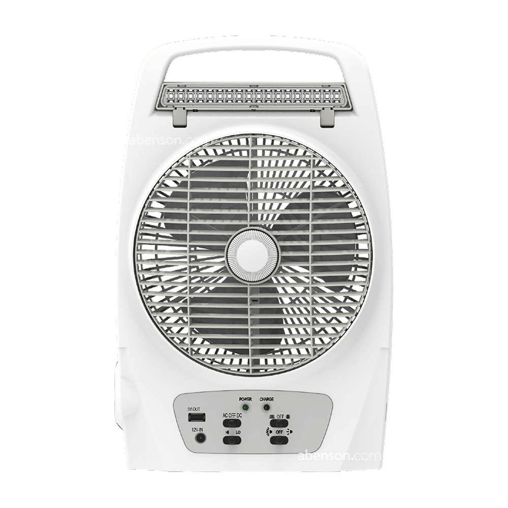 Firefly FEL625  8” Oscillating 2-Speed Fan with 18 LED Desk Lamp Torch Light & USB Mobile Phone Charger