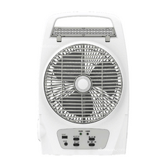 Firefly FEL625  8” Oscillating 2-Speed Fan with 18 LED Desk Lamp Torch Light & USB Mobile Phone Charger