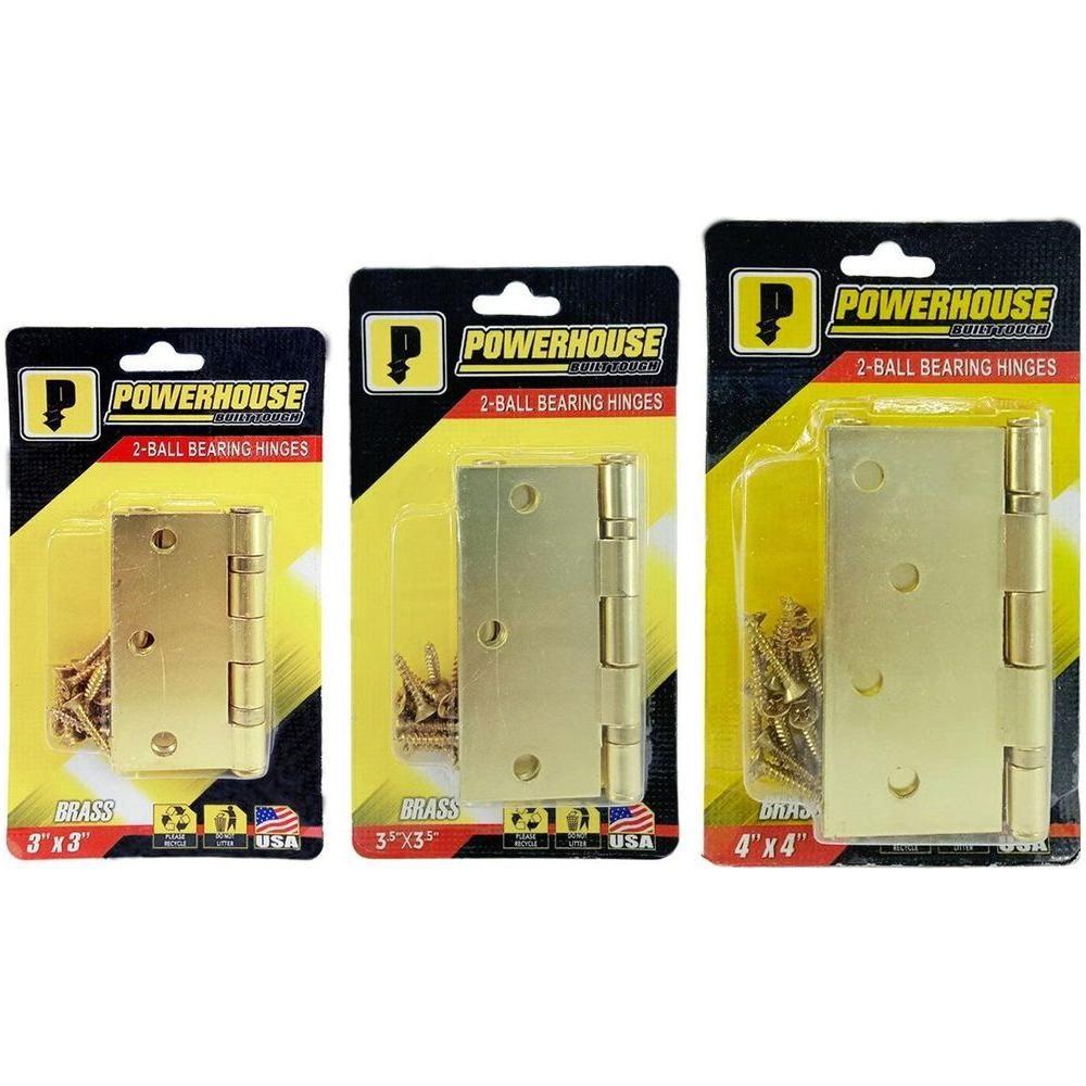 Powerhouse US3 2-Ball Bearing Hinges (Brass) | Powerhouse by KHM Megatools Corp. Main image