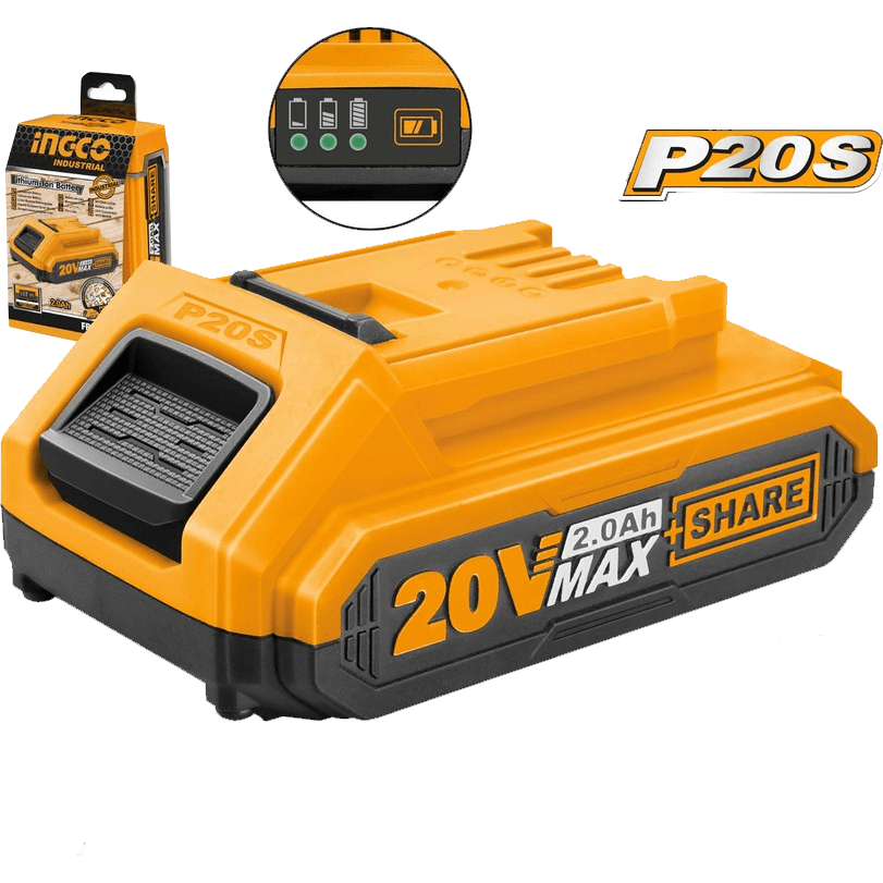 Ingco FBLI20011 20V Lithium Ion Battery 2.0Ah - KHM Megatools Corp. Main image