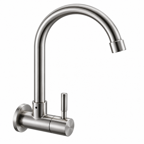 Meco 2263-SST Stainless Steel 304 Lever Handle Wallmount Faucet 1/2"