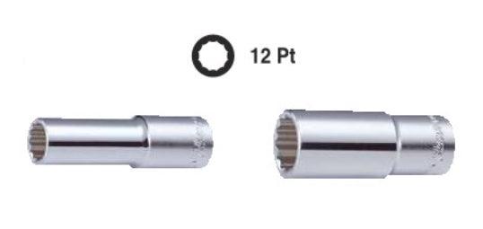 Hans 2302A 1/4" Drive Deep Socket Wrench 12pts (Inch) | Hans by KHM Megatools Corp.