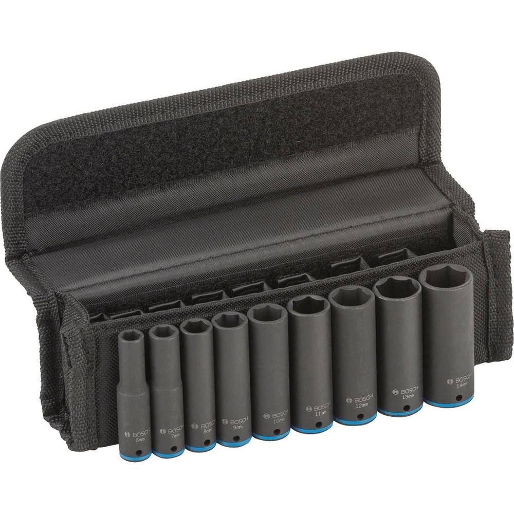 Bosch 9pcs Impact Socket Wrench Set 1/4" Dr. (6-14mm) | Bosch by KHM Megatools Corp. Main image