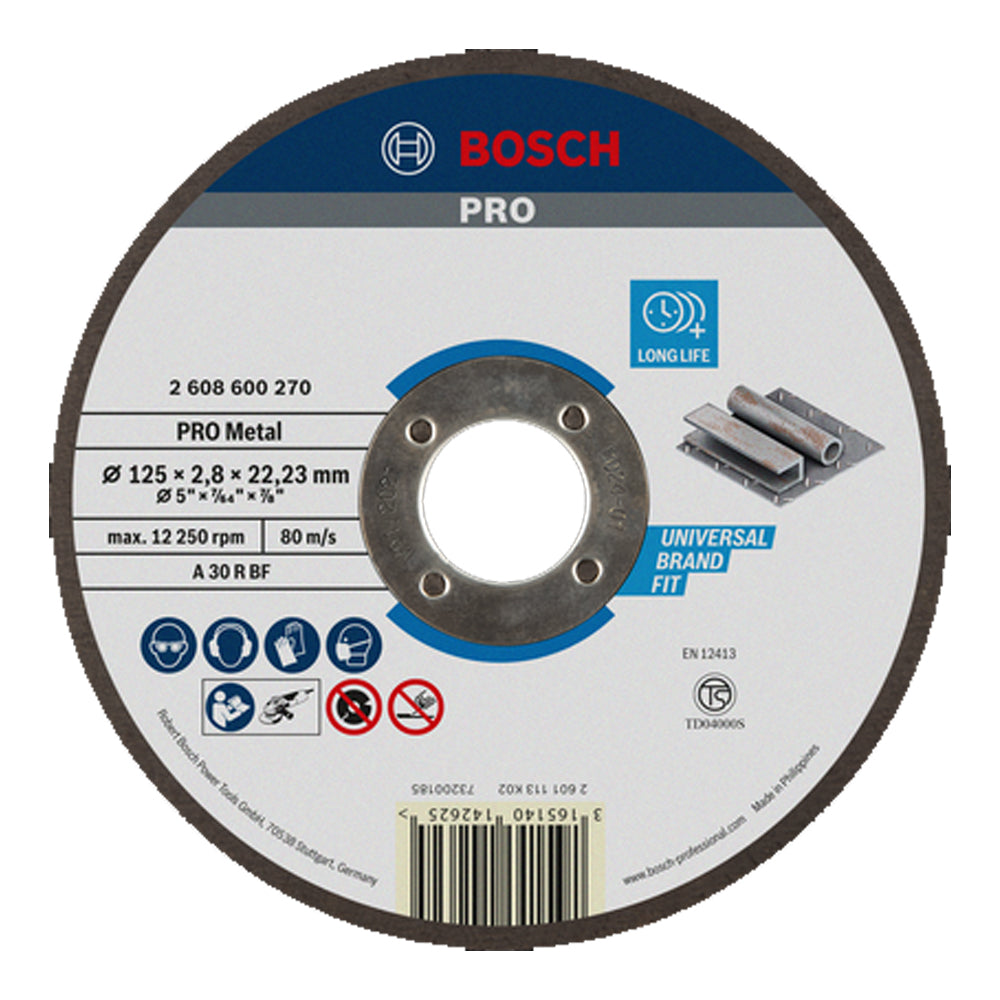 Bosch PRO 5-inch Cutting Disc for Metal - 3mm (2608600270) - ToolsSavvy.ph