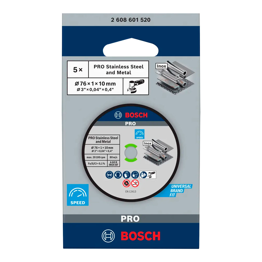 Bosch PRO 76mm Cutting Disc for Inox - 1mm (2608601520) - ToolsSavvy.ph