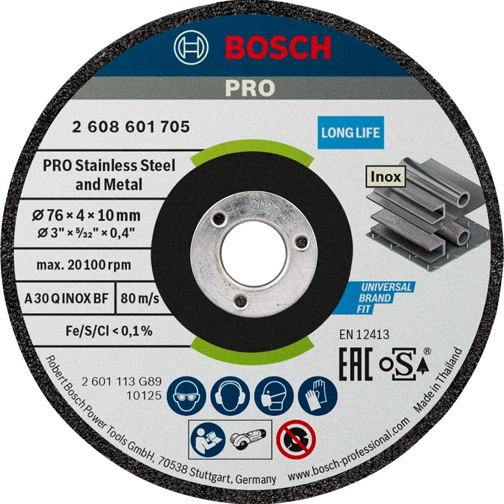 Bosch PRO 76mm Grinding Disc for Inox - 4mm (2608601705) - ToolsSavvy.ph Main image