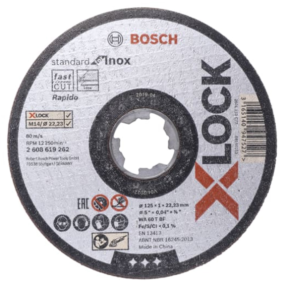 Bosch X-lock Cut Off Wheel 5"  Standard for INOX (2608619262) - ToolsSavvy.ph Main image