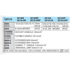 Hans 2618 1/4" Drive 18pcs Socket Wrench Set | Hans by KHM Megatools Corp.