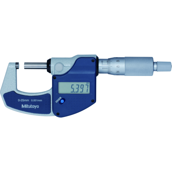 Mitutoyo 293-821-30 [Digimatic] Digital Outside Micrometer 25mm (Ratchet Stop) - KHM Megatools Corp. Main image
