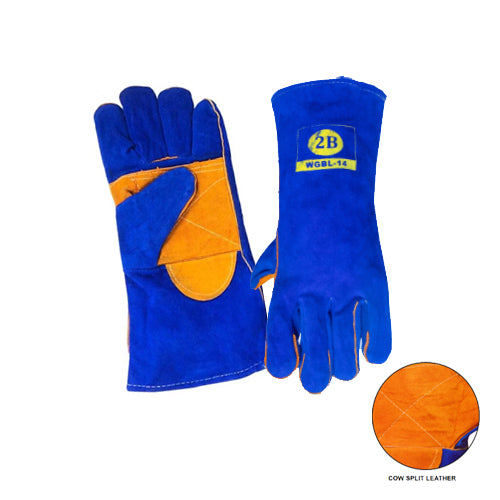 2B Blue Leather Gloves - ToolsSavvy.ph Main image