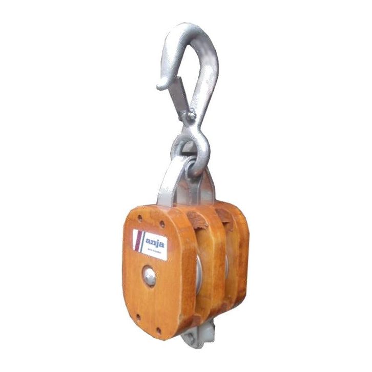 Anja PU42 Regular Wood Pulley Block - Hook Type - KHM Megatools Corp.