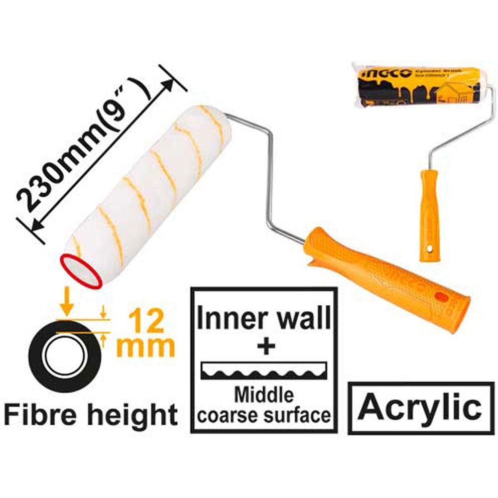 Ingco HRHT042301 Acrylic Paint Roller Inner Wall 9" Cylinder Brush - KHM Megatools Corp.