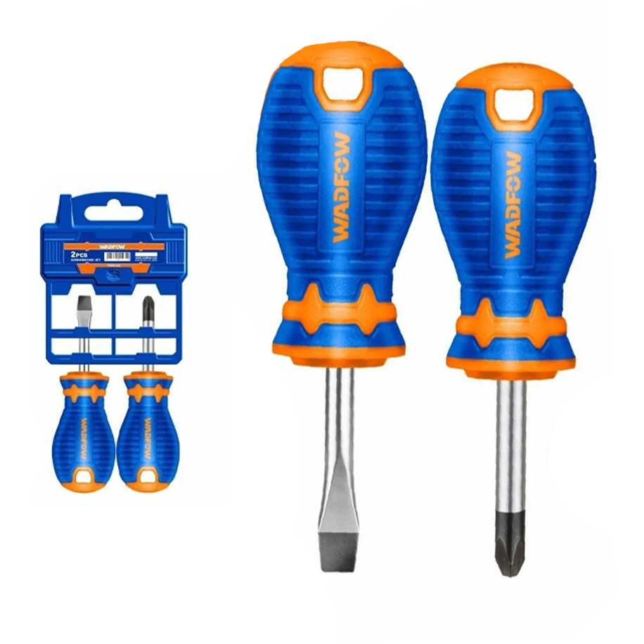 Wadfow WSS1202 Stubby Screwdriver CR-V 2Pcs Set | Wadfow by KHM Megatools Corp. Main image
