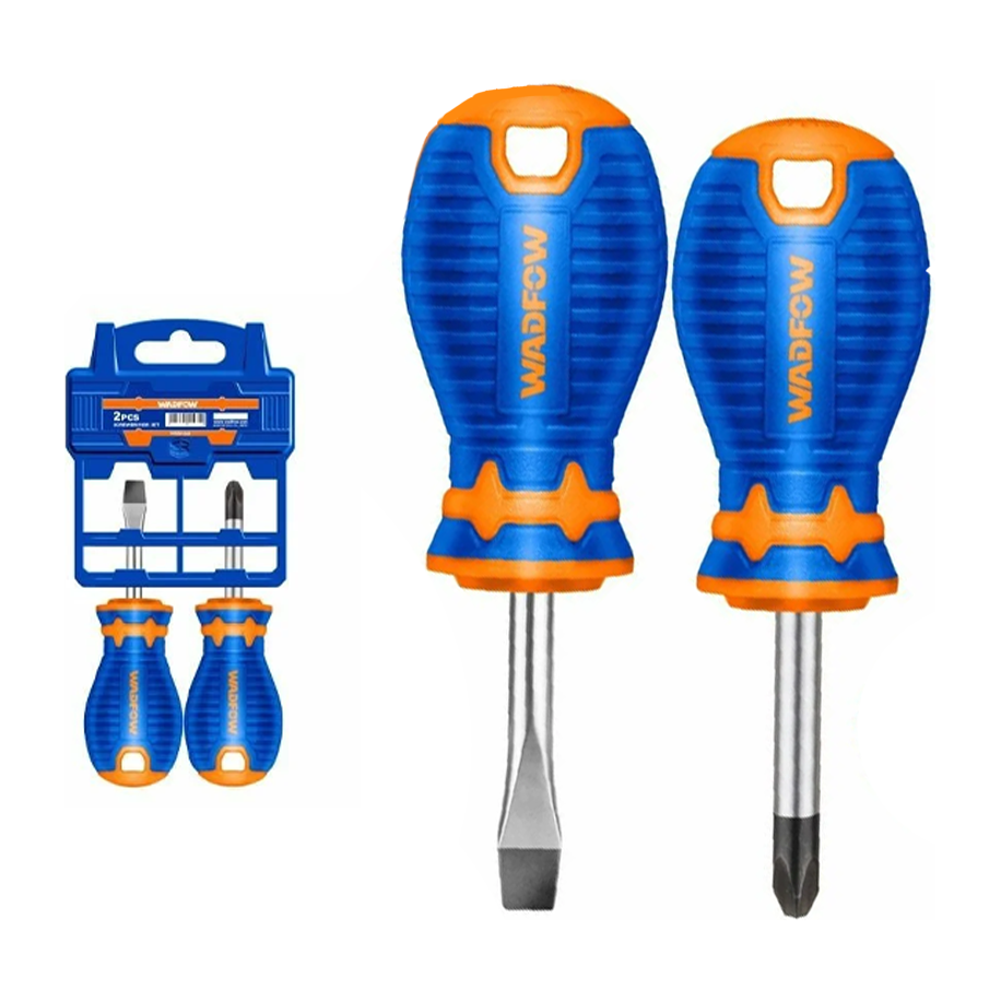 Wadfow WSS1202 Stubby Screwdriver CR-V 2Pcs Set | Wadfow by KHM Megatools Corp. Main image