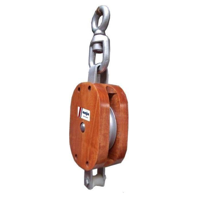 Anja PU44 Regular Wooden Pulley Block - Swivel Eye - KHM Megatools Corp. Main image