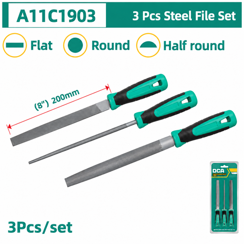 DCA 3 Pcs Steel File Set