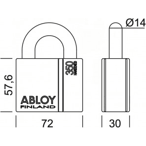 Abloy PL350/25 High Security Padlock (Short Shackle) Secondary image
