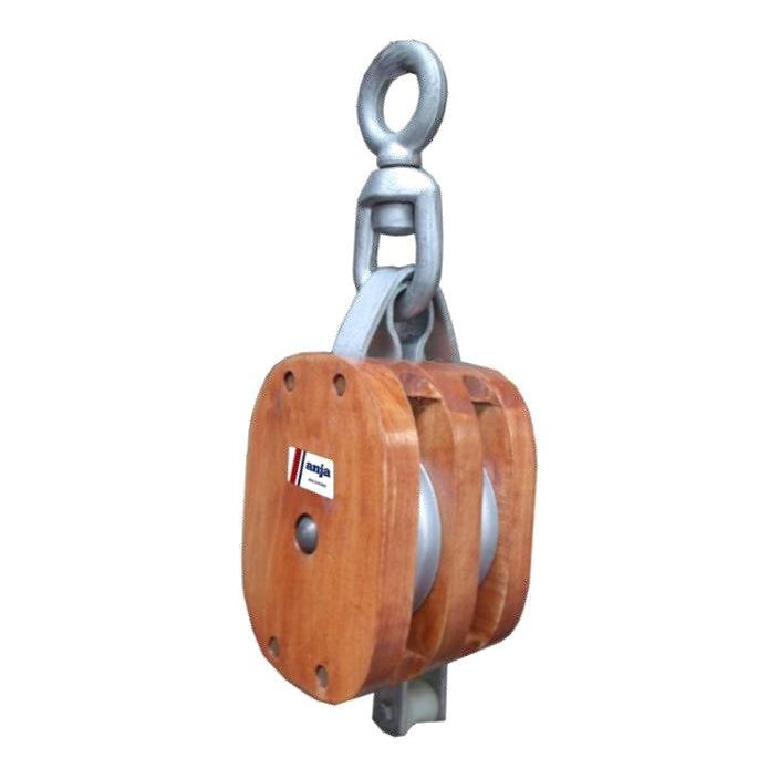 Anja PU44 Regular Wooden Pulley Block - Swivel Eye - KHM Megatools Corp.