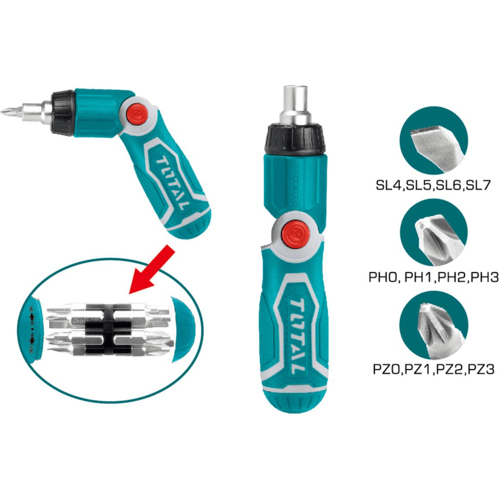 Total TACSD30136 13-in-1 Ratchet Screwdriver Set | Total by KHM Megatools Corp.