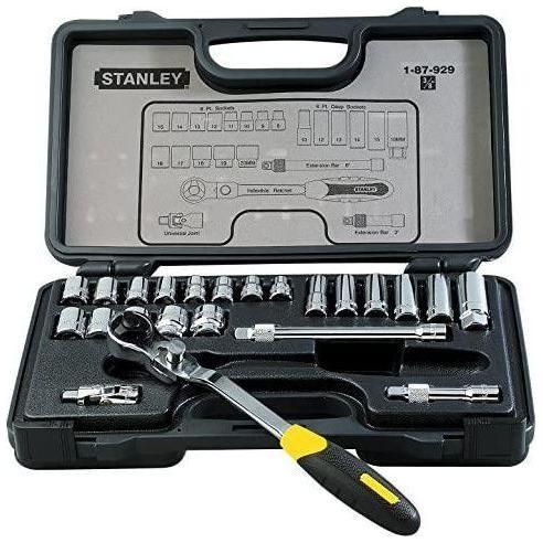 Stanley 87-929 Socket Wrench Set 3/8" Drive 13pcs (8-20mm) 6pts - KHM Megatools Corp. Main image