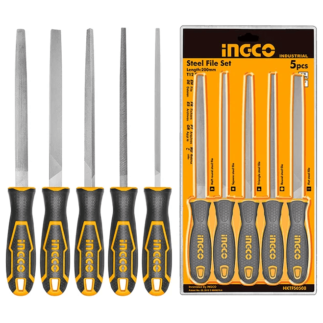 Ingco HKTFS0508 5pcs Steel File Bastard Set - KHM Megatools Corp.