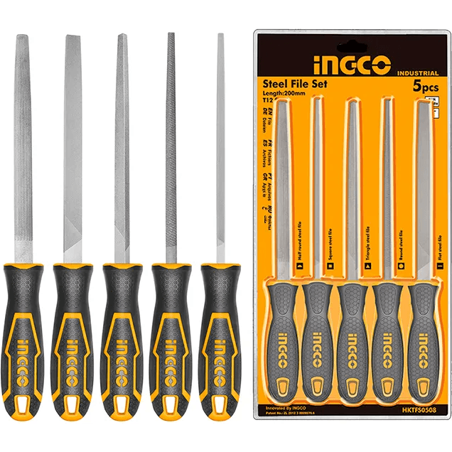 Ingco HKTFS0508 5pcs Steel File Bastard Set - KHM Megatools Corp. Main image