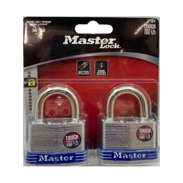 MasterLock 5T Laminated Steel Padlock 2pcs (Key Alike) | Masterlock by KHM Megatools Corp.