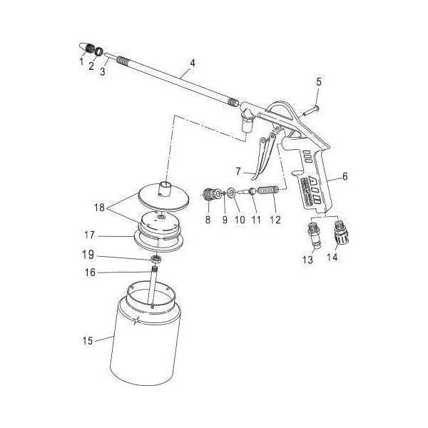 GAV 61A Pneumatic Washing Gun with Coupling Tank Secondary image