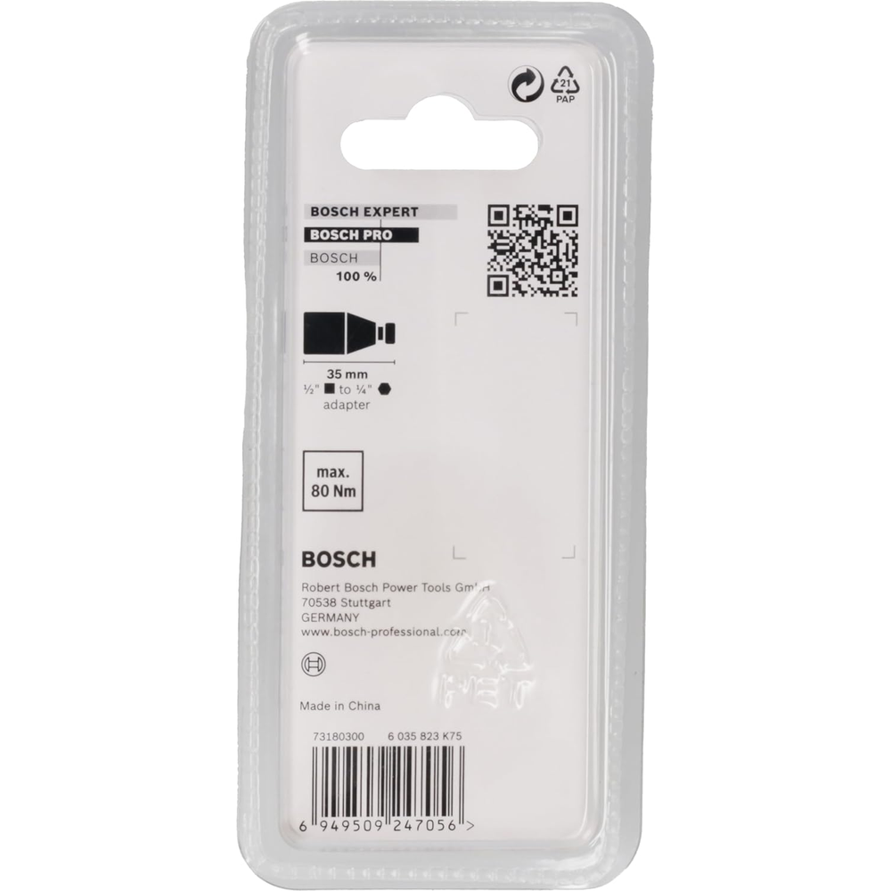 Bosch PRO Impact Bit Adapter 1/2" Drive to 1/4" Hex (2608551110) | Bosch by KHM Megatools Corp.