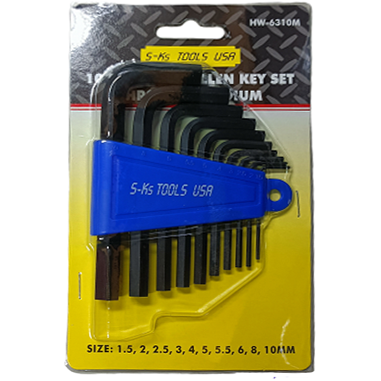S-Ks 10pcs. HW-6310M Short Arm Allen Wrench Set 1.5-10mm | SKS by KHM Megatools Corp. Main image