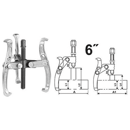 Ingco HGP08036 Three Jaws Puller 6" - KHM Megatools Corp. Main image