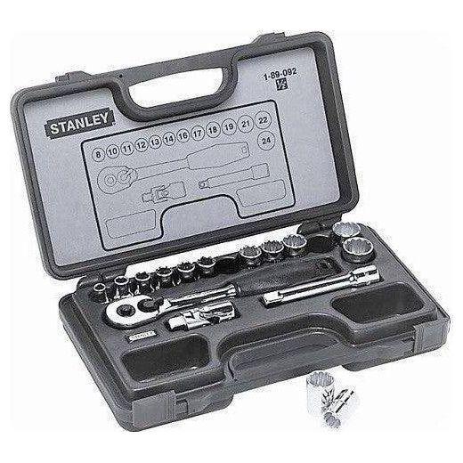 Stanley 89-092 1/2" Drive Socket Wrench Set 16pcs (8-24mm) 12pts - KHM Megatools Corp. Main image