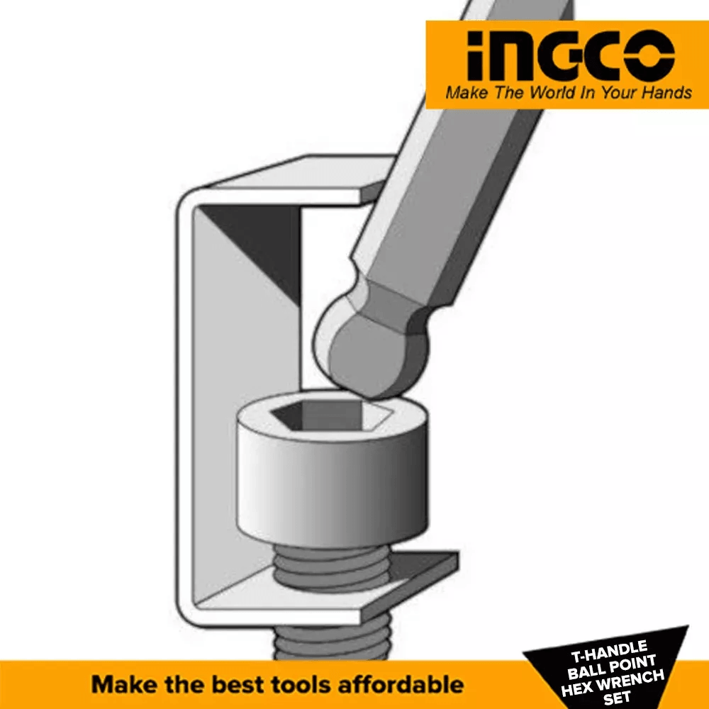 Ingco HHKT80828 8pcs Ball point Allen Key Wrench Set (T-Handle) Secondary image