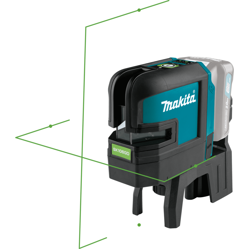 Makita SK106GDZ Cordless Cross Line Laser Level (Green) 12V CXT [Bare] - KHM Megatools Corp. Main image
