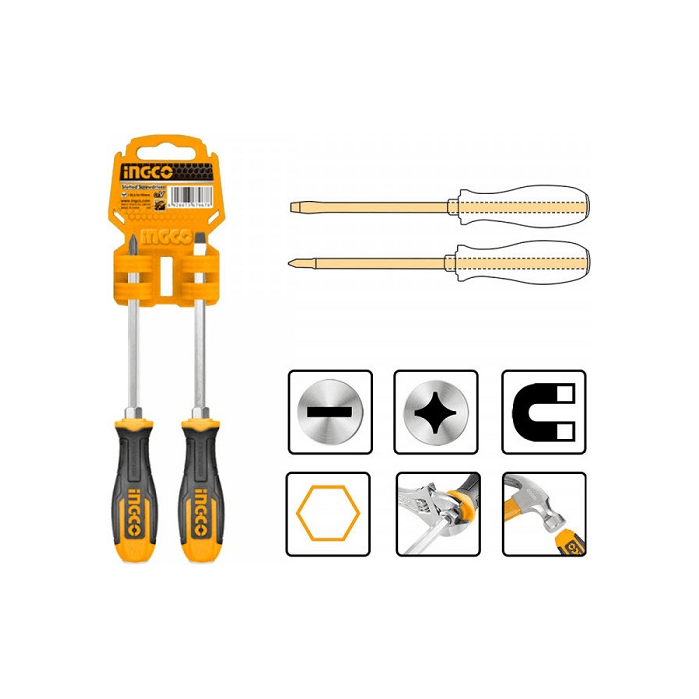 Ingco HSGT680208 2pcs Go Through Screwdriver Set - KHM Megatools Corp.