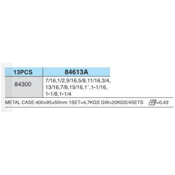 Hans 84613A 1/2" Drive 13 pcs. Impact Deep Socket Wrench Set SAE | Hans by KHM Megatools Corp.