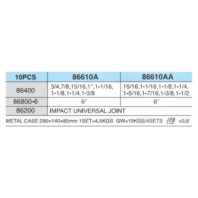Hans 3/4" Drive Impact Socket Wrench Set | Hans by KHM Megatools Corp.