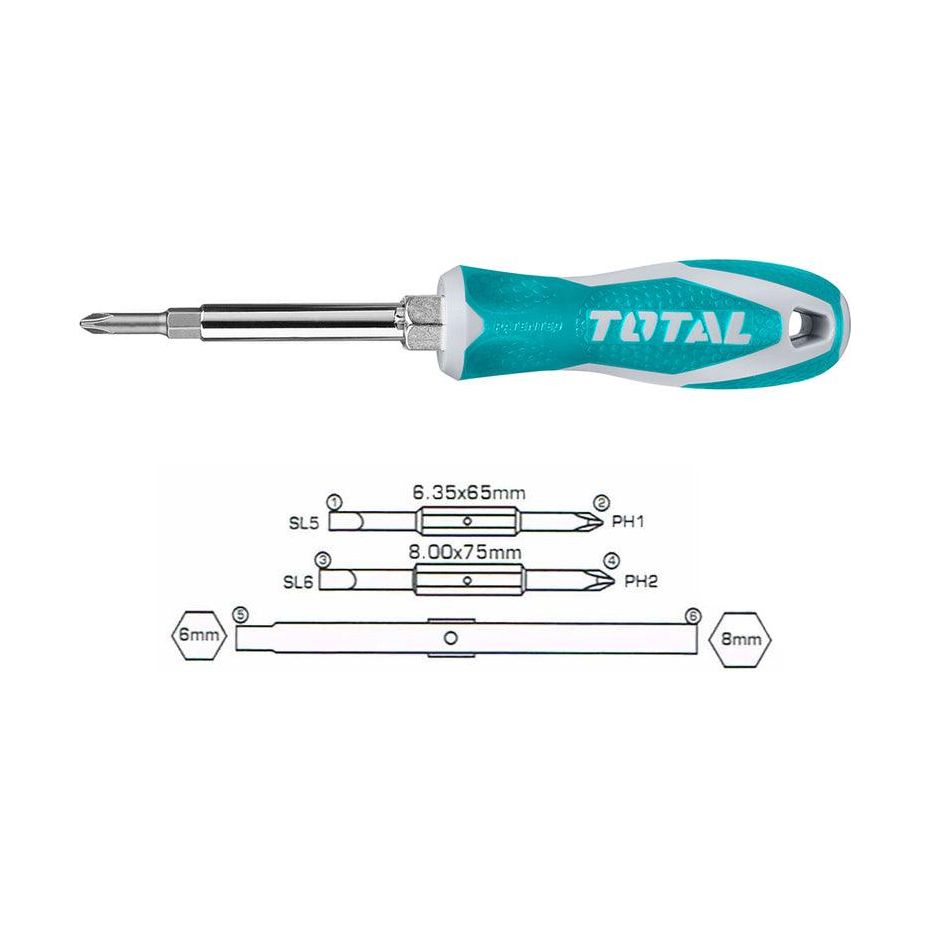 Total THT2506076 6-in-1 Screwdriver Set | Total by KHM Megatools Corp.