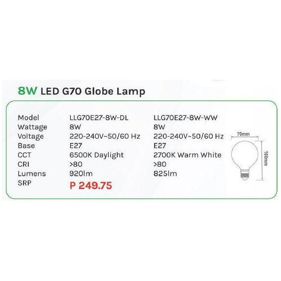 Omni 8W LED G70 Globe Lamp Light - KHM Megatools Corp.