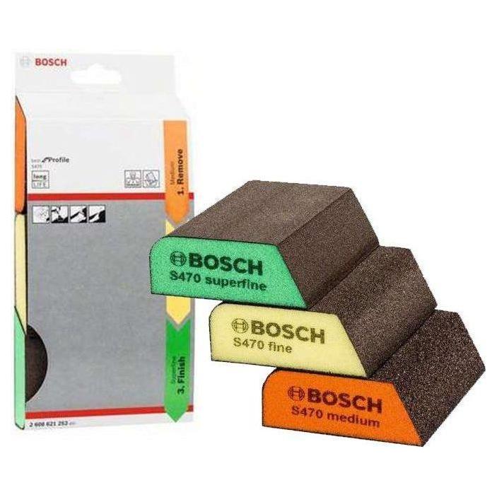 Bosch S470 3pcs Abrasive Sanding Pad / Foam Set (Profile) | Bosch by KHM Megatools Corp. Main image