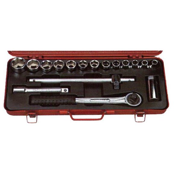 Flag F418M 1/2" Drive Socket Wrench Set Metric (18pcs) | Flag by KHM Megatools Corp.