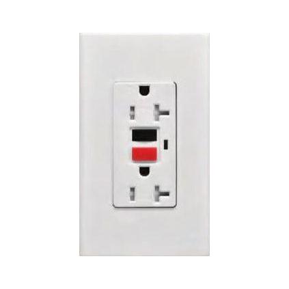 Omni WGFCI-201-PK 2-Gang GFCI Safety Outlet Ground Fault in White Plate 20A (Wide Series) | Omni by KHM Megatools Corp. Main image
