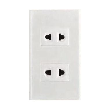 Omni WP2-WU Universal Outlet in White Plate 16A (Wide Series) | Omni by KHM Megatools Corp. Main image