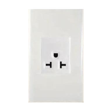 Omni WP1-WA Aircon Tandem Outlet in White Plate 20A (Wide Series) | Omni by KHM Megatools Corp. Main image