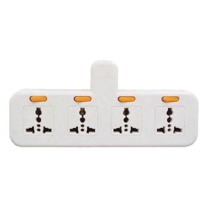 Omni WUA-042-PK Multiple Socket Extension Adapter with Individual Switch 4-Gang 10A 250V | Omni by KHM Megatools Corp. Main image