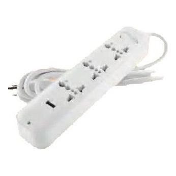 Omni USB-301 Travel Extension Cord 3-Gang with USB Outlet & Switch 2500W 10A 250V | Omni by KHM Megatools Corp. Main image
