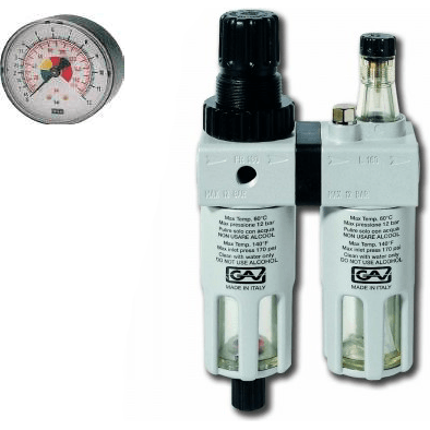 GAV FRL180 Air Filter - Reducer - Lubricator with Gauge - KHM Megatools Corp. Main image