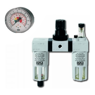 GAV G-FRL180 Air Filter - Reducer - Lubricator with Gauge - KHM Megatools Corp. Main image