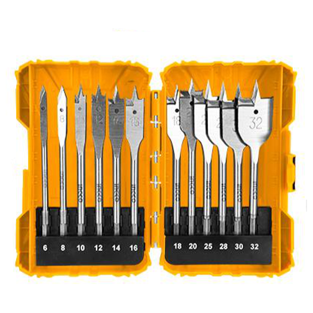 Ingco AKDL1206 Flat Wood Drill Bit Set 12PCS | Ingco by KHM Megatools Corp. Main image